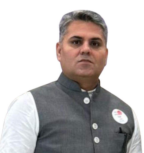 Bijendra Malik with supporters at a public event